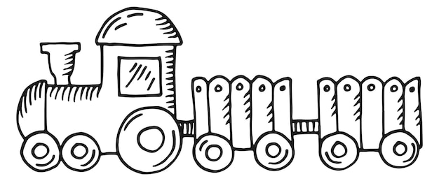 Croquis De Véhicule Ferroviaire Enfant Petit Train Drôle