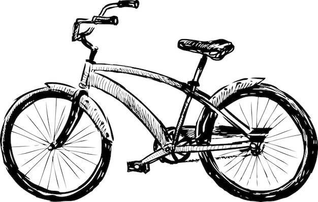 Croquis D'un Vélo De Ville Pour Des Promenades Actives