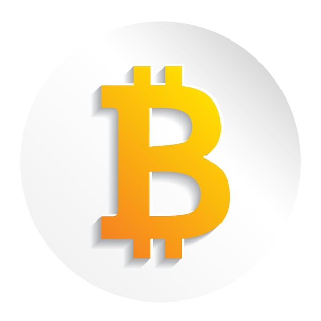 Crypto monnaie Bitcoin papier style logo vectoriel, icône pour le web, autocollant pour impression. Crypto-monnaie blockchain Bitcoin.