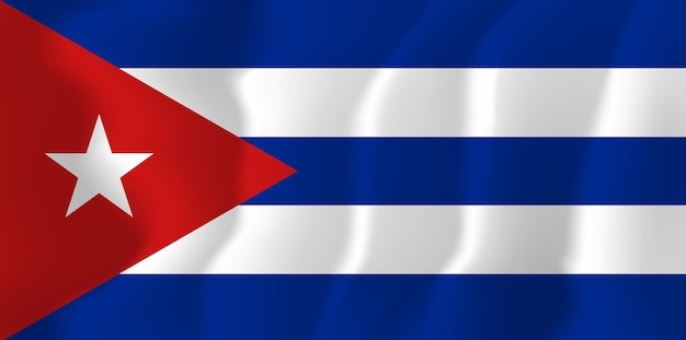 Cuba A Agité Drapeau Fond Illustration Vectorielle