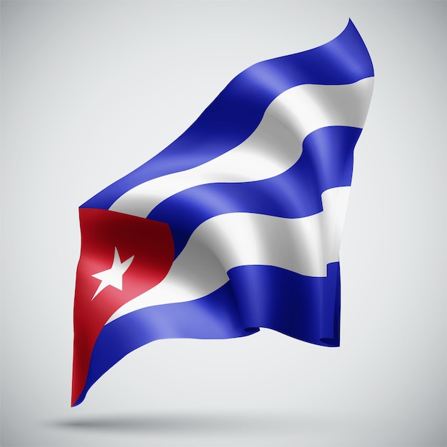 Cuba, Drapeau 3d Vecteur Isolé Sur Fond Blanc