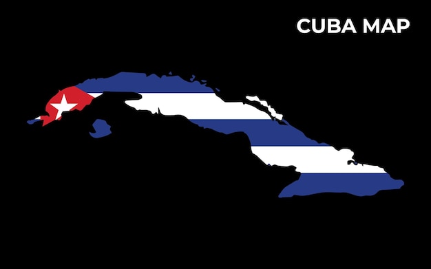 Vecteur cuba drapeau national carte conception illustration du drapeau de pays de cuba à l'intérieur de l'image vectorielle de la carte