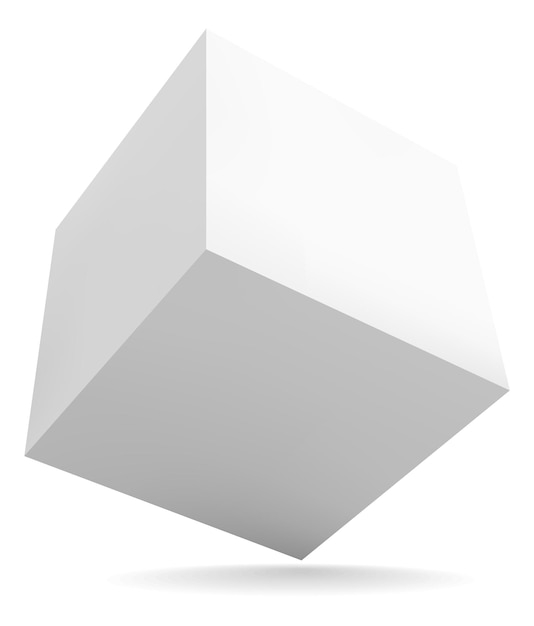 Vecteur cube 3d en perspective rendu réaliste de l'ombre de la boîte