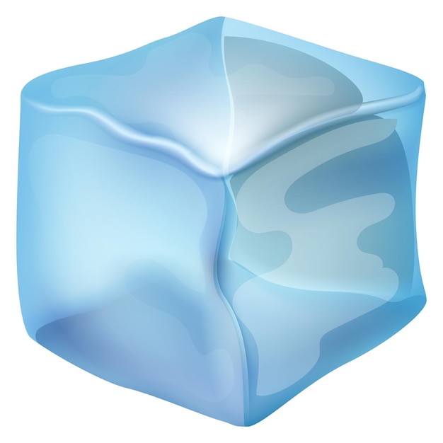 Cube de glace Bloc d'eau gelée de dessin animé Matériau froid