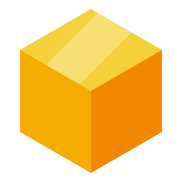 Cube jaune représentant le stockage de marchandises ou d'informations précieuses