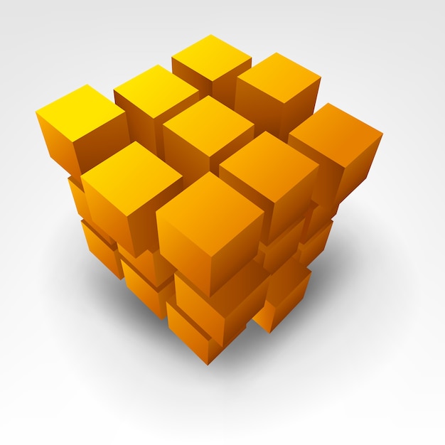 Cube D'or Abstrait