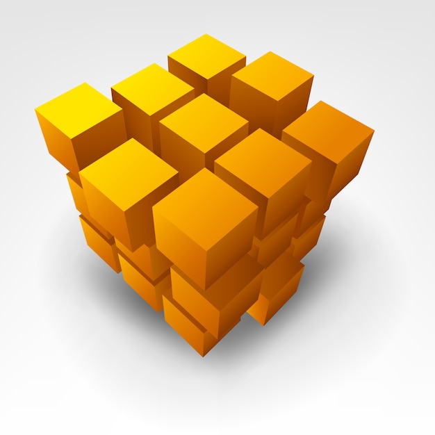 Cube d&#39;or abstrait