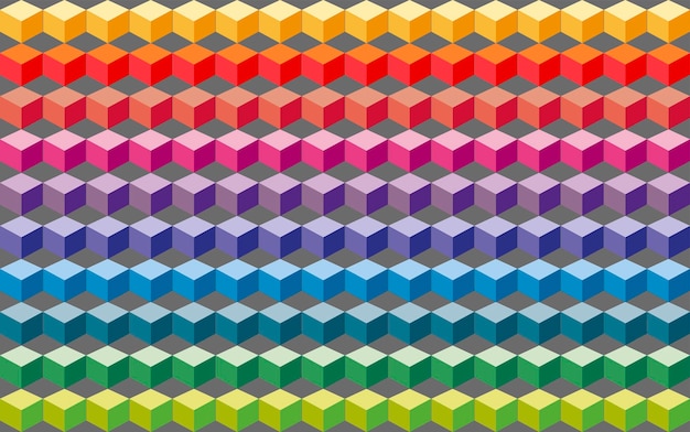 Cube rétro abstrait modèle d'arrière-plan coloré illustration de stock