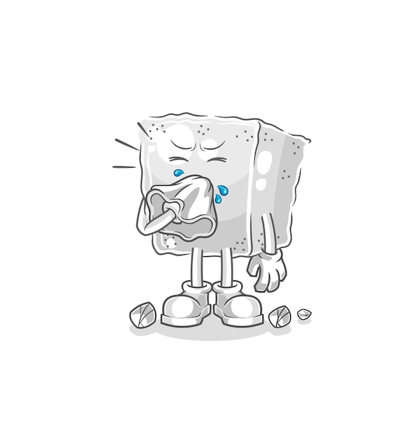 Cube De Sucre Soufflant Nez Personnage Dessin Animé Mascotte Vecteur