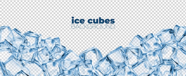Vecteur cubes de glace réalistes fond blocs de glace en cristal