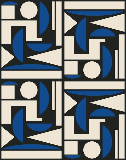 Cubisme Abstrait Conception De Modèles Vectoriels Pour L'art Moderne Et Les Projets Graphiques Néoplasticisme Bauhaus