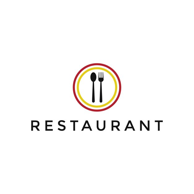 Cuillère et fourchette symbole illustration vectorielle graphique grand logo pour restaurant