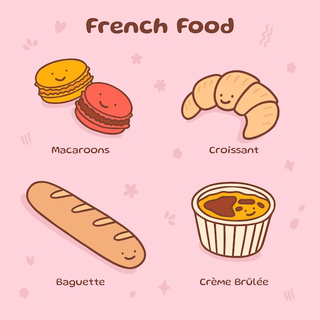 Cuisine Française Dessinée à La Main