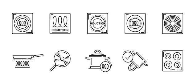 Cuisinière à Induction Icônes Et Ustensiles De Cuisine