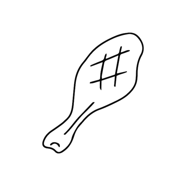 Vecteur cuisse de poulet grillé illustration vectorielle dessinés à la main
