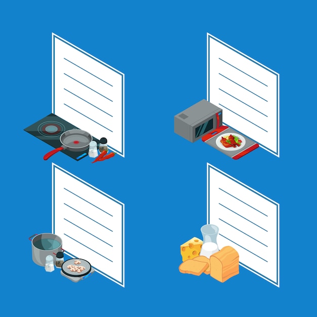 Cuisson Des Aliments Objets Isométriques