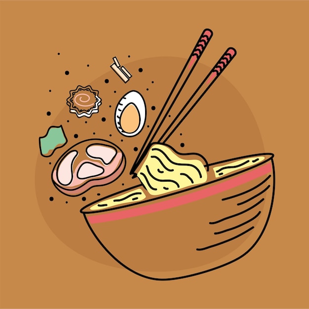 Vecteur culture culinaire de ramen