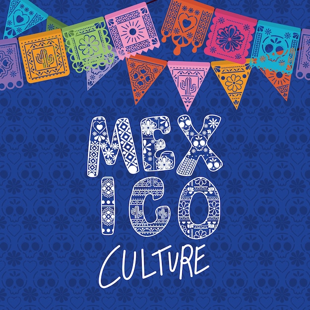 Culture Mexicaine Avec Conception De Fanion.