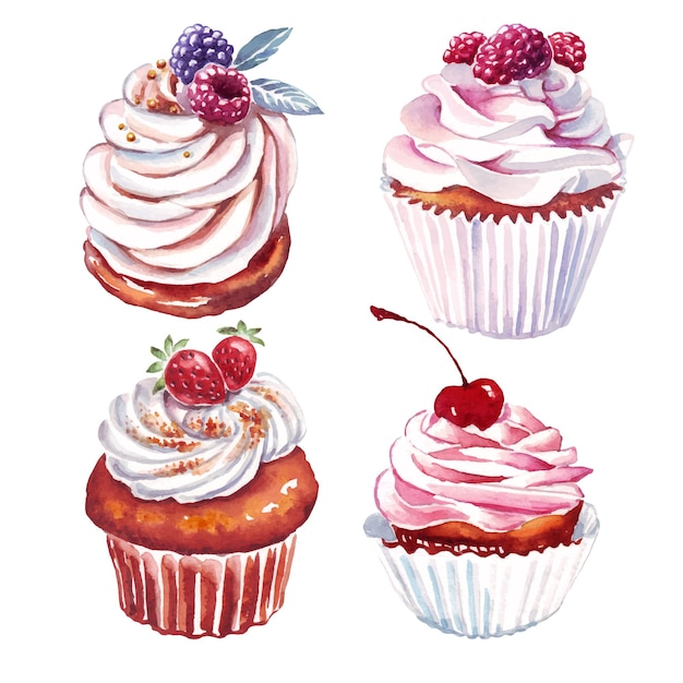 Cupcake Aquarelle Clipart