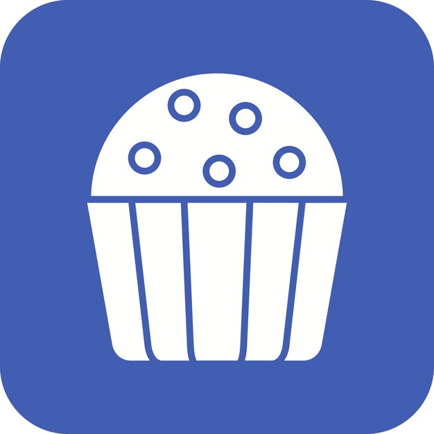 Vecteur un cupcake avec fond bleu et un fond bleu avec un fond bleu