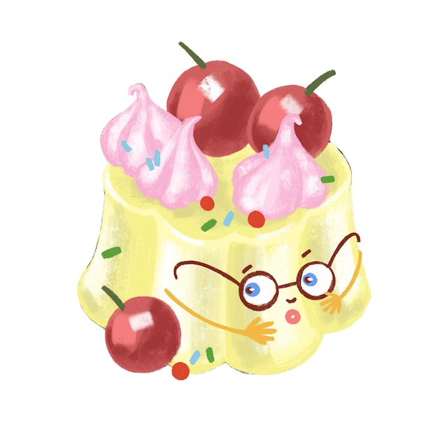 Cupcake Sur Fond Isolé Blanc Illustration Vectorielle