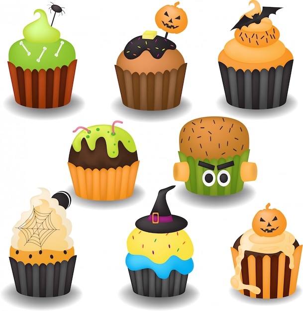 Vecteur cupcake d'halloween