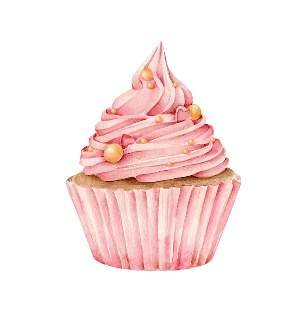 Vecteur cupcake rose