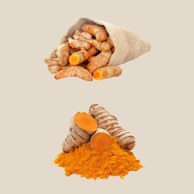 Curcuma réaliste vecteur libre isolé