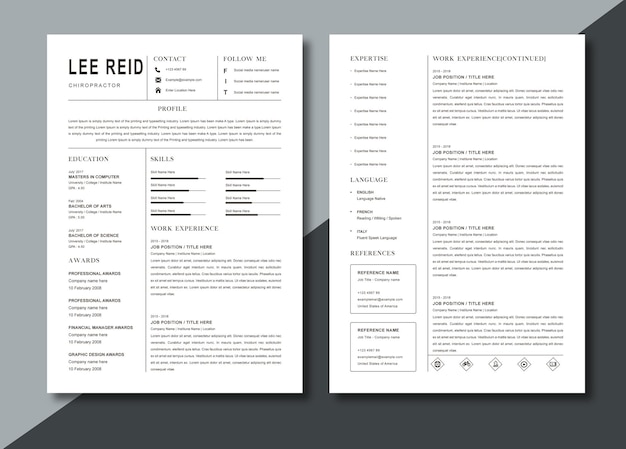 Curriculum vitae gratuit maquette