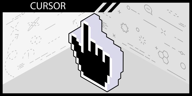 Curseur main icône de conception isométrique Vector illustration web 3d concept coloré
