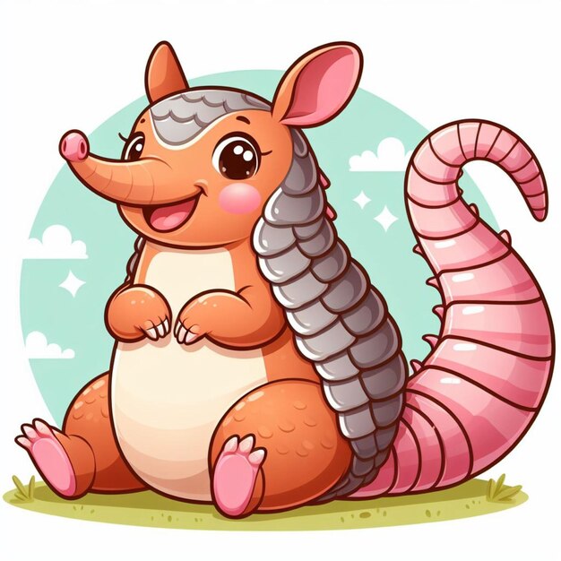 Vecteur cute armadillo vector illustration de dessin animé