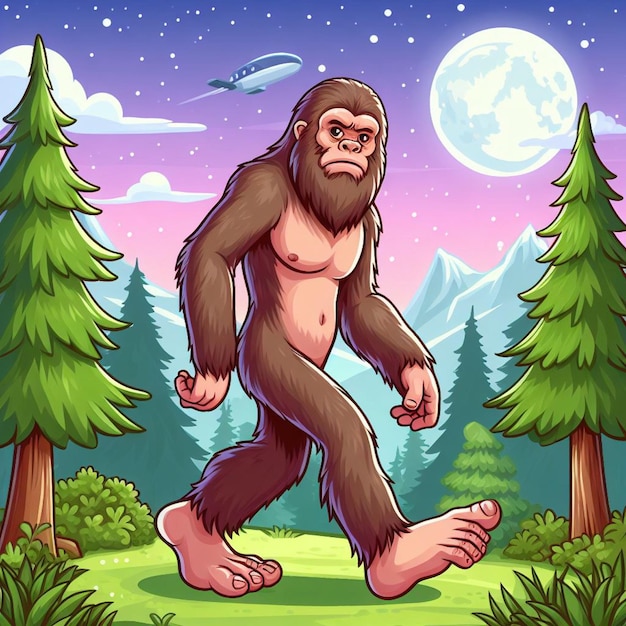 Cute Bigfoot Vector Illustration De Dessin Animé