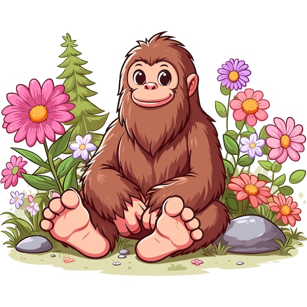 Cute Bigfoot Vector Illustration De Dessin Animé