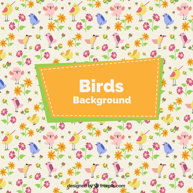 Cute Birds Design Plat Fond