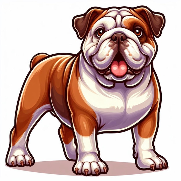 Vecteur cute bulldog dogs vector illustration de dessin animé