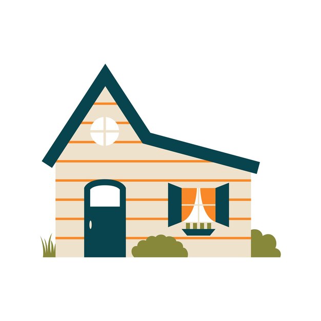Vecteur cute carton house vector illustration l'icône de la maison familiale isolée sur fond blanc neighborh
