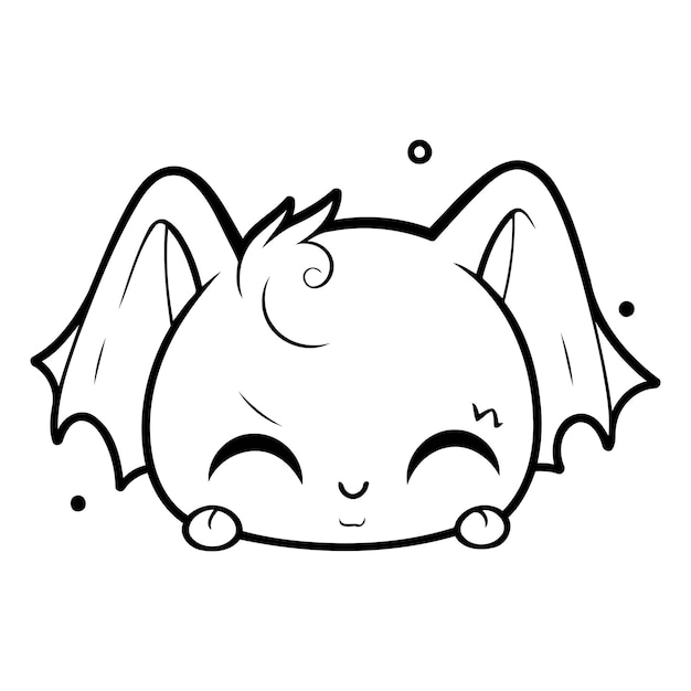 Cute Chauve-souris De Dessin Animé Illustration Vectorielle Isolée Sur Un Fond Blanc