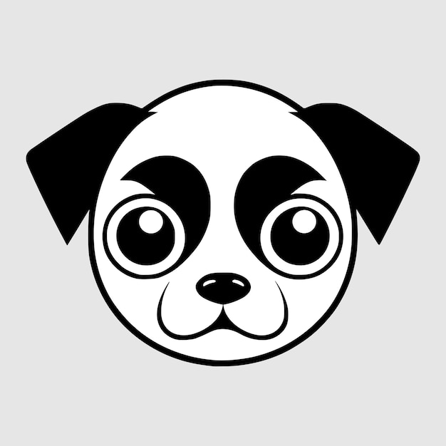 Vecteur cute chien vecteur collection de personnages de dessins animés en noir et blanc arrière-plan blanc animaux de compagnie