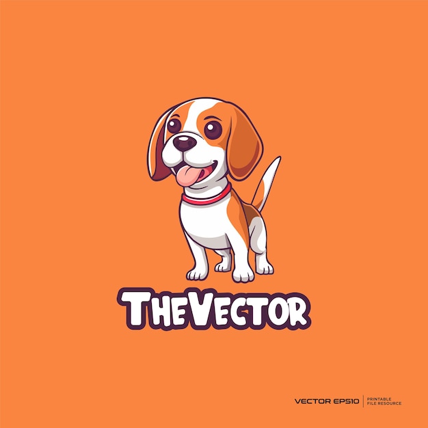 Cute chien vecteur logo personnage dessin animé illustration eps10