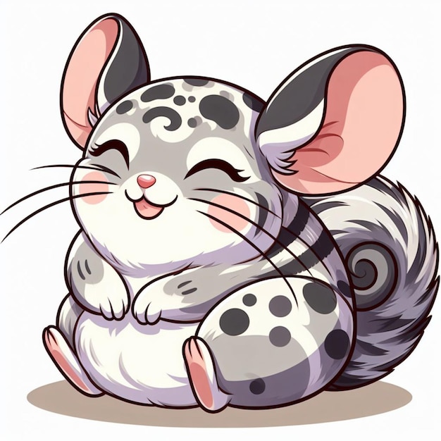 Cute Chinchilla Vector Illustration de dessin animé