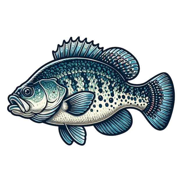 Vecteur cute crappie fish vector illustration de dessin animé