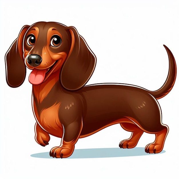 Cute Dachshund Dogs Vector Illustration De Dessin Animé