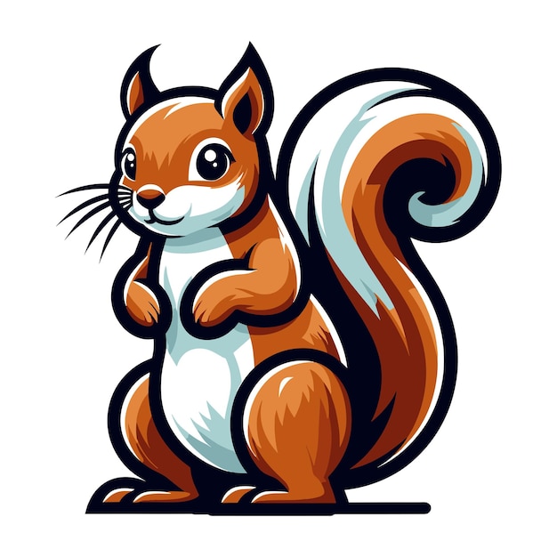 Cute écureuil plein corps personnage illustration vectorielle moelleux adorable écueil écureuils design
