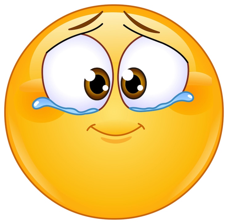 Vecteur cute emoji émotionnelle avec des larmes de joie