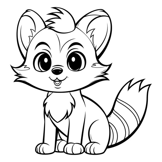 Vecteur cute fox cartoon mascot character illustration vectorielle isolée sur fond blanc