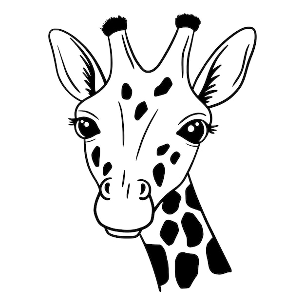 Cute Giraffe Line Art Giraffe croquis illustration vectorielle Bon pour les affiches t-shirts cartes postales