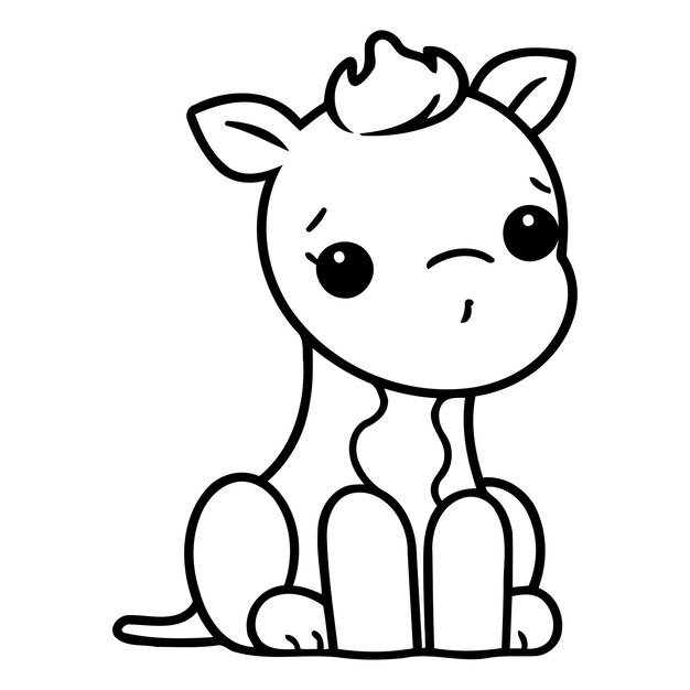 Cute Giraffe Mascotte De Dessin Animé Personnage Illustration Vectorielle