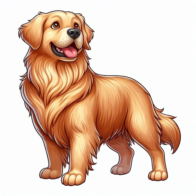 Vecteur cute golden retriever dog vector illustration de dessin animé