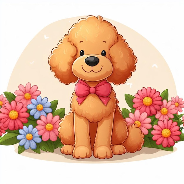 Cute Goldendoodle Dogs Vector Illustration de dessin animé