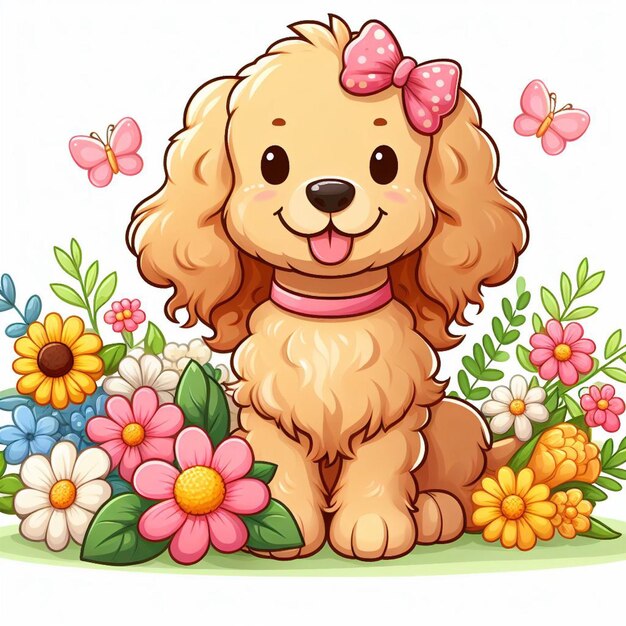 Vecteur cute goldendoodle dogs vector illustration de dessin animé